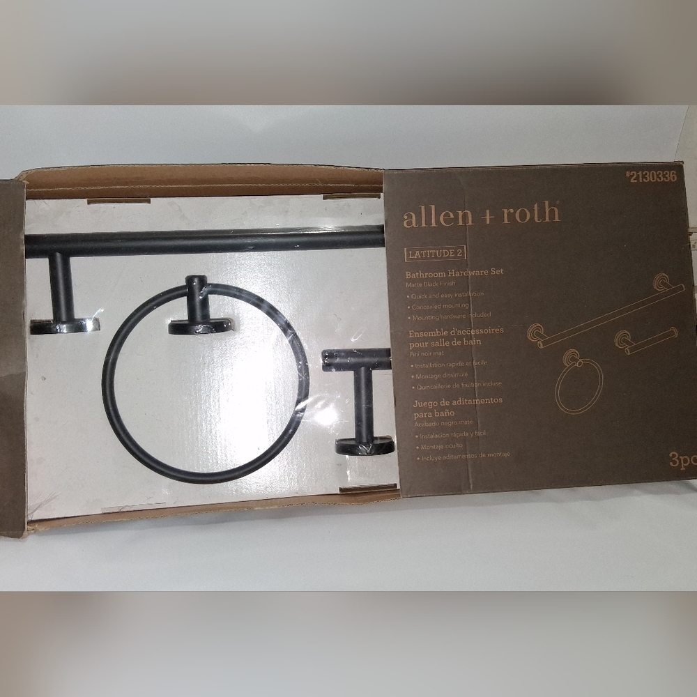 Allen + Roth Latitude Black Bathroom Accessory Set